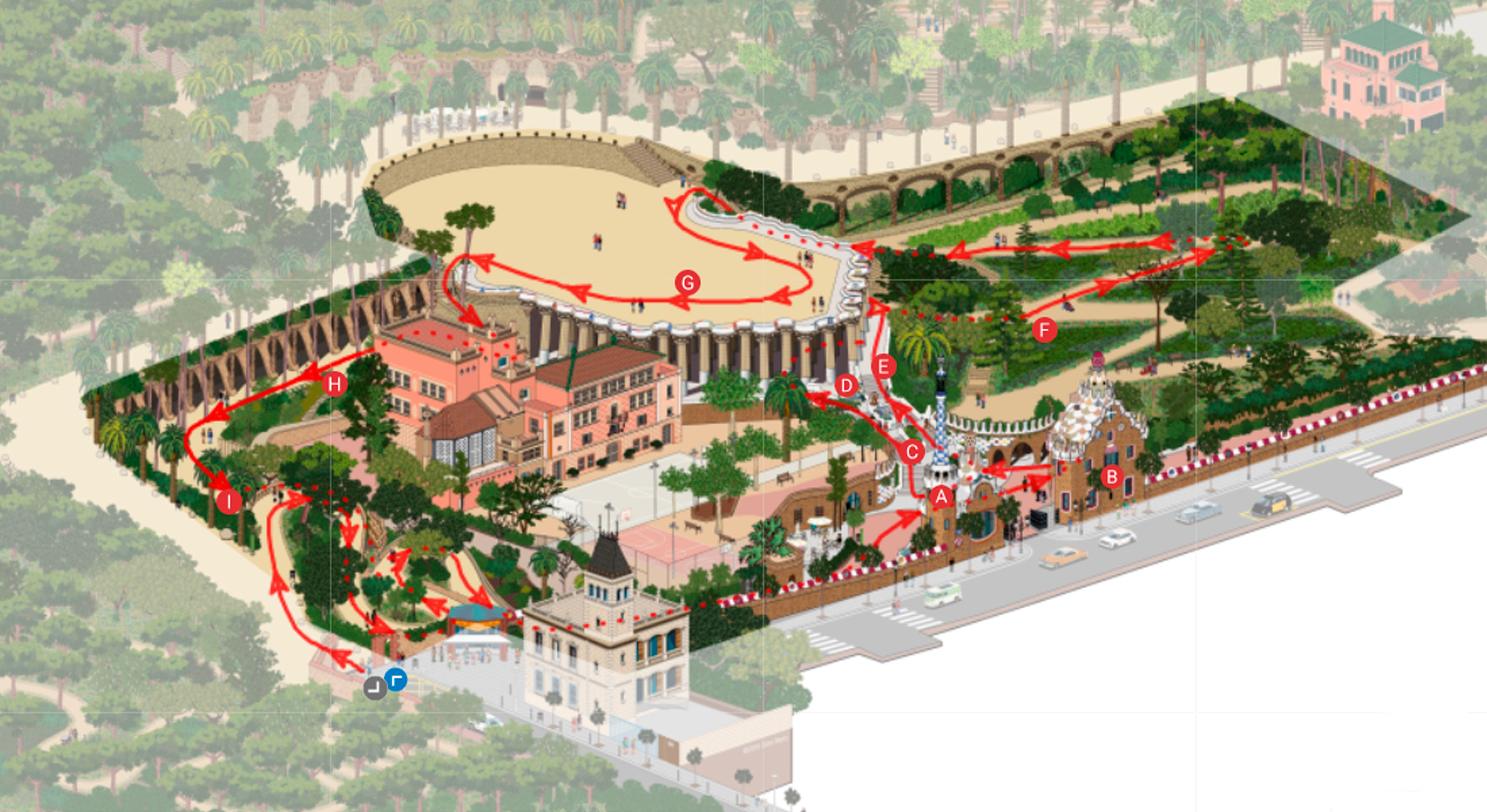 Gaudi Park Guell Map