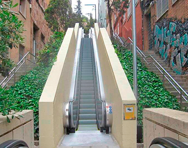 Obras de reurbanización de Baixada de la Glòria y sustitución de escaleras mecánicas